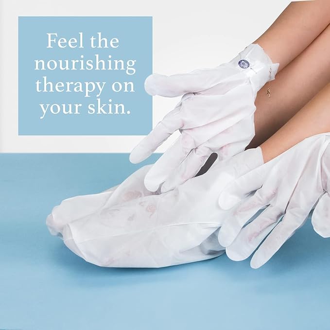 Epielle Moisturizing Hand & Foot Masks, Soften Dry, Rough Skin with Sunflower Seed Oil & Vitamin E, Self Care Gifts for Women, Spa Kit, Stocking Stuffers, 6 Moisturizing Gloves & 6 Moisturizing Socks