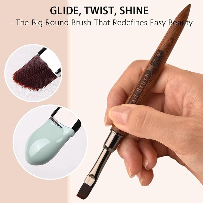 Wood Flat Nail Clean Up Brush, Cleaning Polish Mistake On The Cuticles, Nails Art Flat Brushes for Builder Gel | French Tips | Salon & Home Use | Nail Artists & DIY Enthusiasts