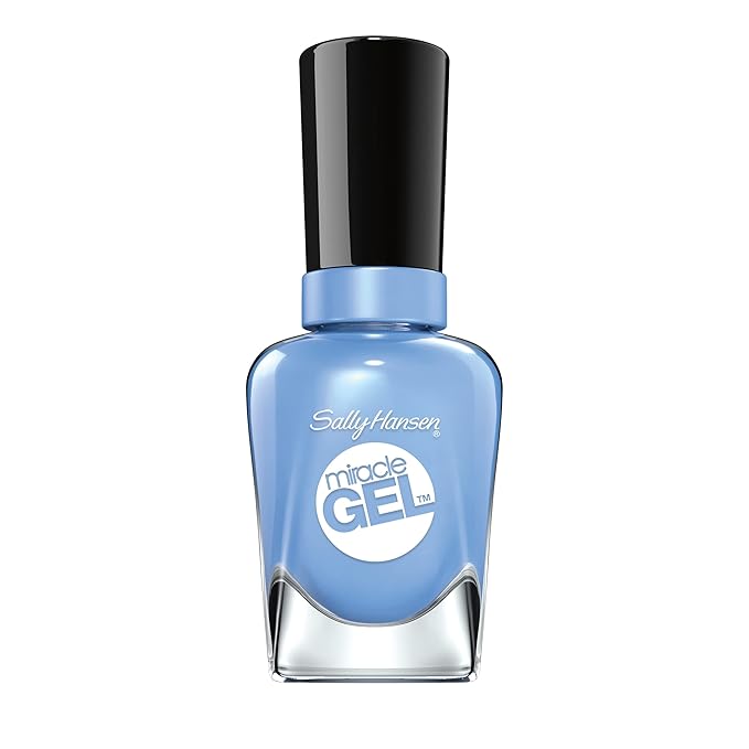 Sally Hansen Miracle Gel Salon Quality Nail Polish | Gel-Like Formula, Two-Step System, No UV Light Needed, Long Lasting | Opaque, Glossy | 639 Sugar Fix | Classic Blue Nail Polish