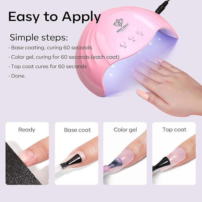 modelones Purple Gel Nail Polish Pastel Polish Lilac Purple Nail Polish Violet Soak Off Led Nail Gel Polish DIY Nail Art 15 ML
