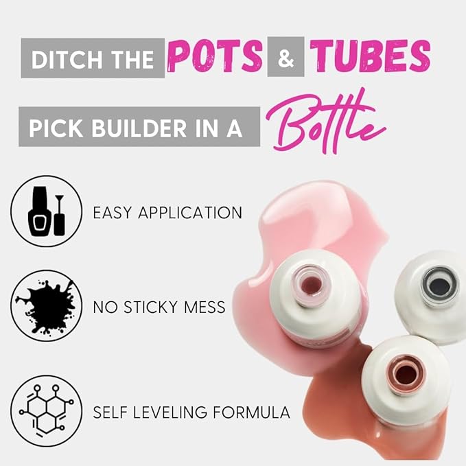 Orly GELFX Builder in a Bottle Colors | Self leveling all-in-one formula for nail extensions (Cool Taupe 0.6 oz)