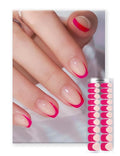 Semi Cured Gel Nail Strips | Built-In Gel Top Coat | UV Light Required | Salon Quality, Easy Application And Removal (Pink French)