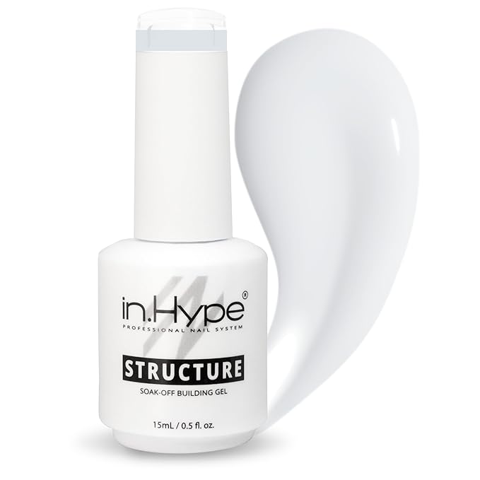 IN.HYPE Structure/Liquid Builder Gel/Hard Gel in a Bottle (BIAB) for Nail Enhancing/Overlays/Strengtenning (Extra White)