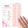 Semi Cured Gel Nail Strips Light Pink Gel Nail Stickers 20Pcs Full Polish Nails Wraps UV/LED Light Needed Gloss Nails Polish Strips for Women Includes Prep Pads, File, Wooden Cuticle Stick
