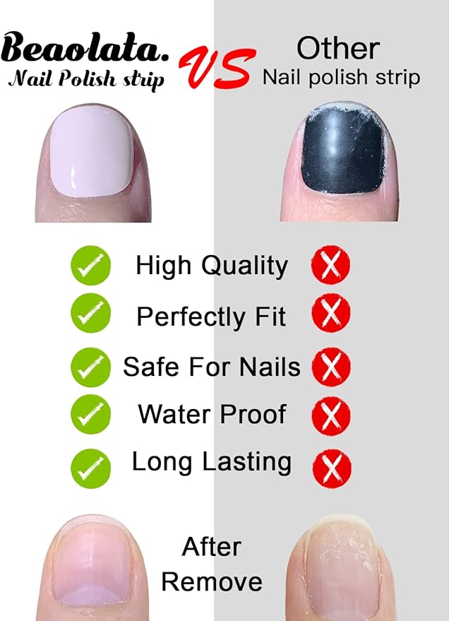 Nail Polish Strips, 32PCS Salon Quality Wraps, Long Lasting Gel Nail Stickers for Women Easy Apply& Remove (Disco Cherry Red)