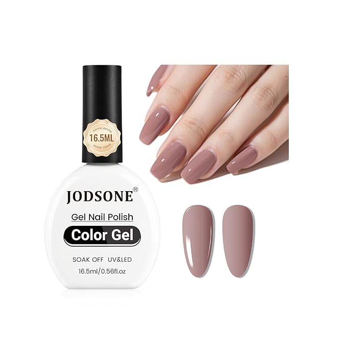 JODSONE 16.5ml Dark Flesh color Soak Off Gel Nail Polish Professional U V Cured Nail Lacquer for Salon Quality Manicures at Home Long Lasting Chip Resistant Nail Art Polish