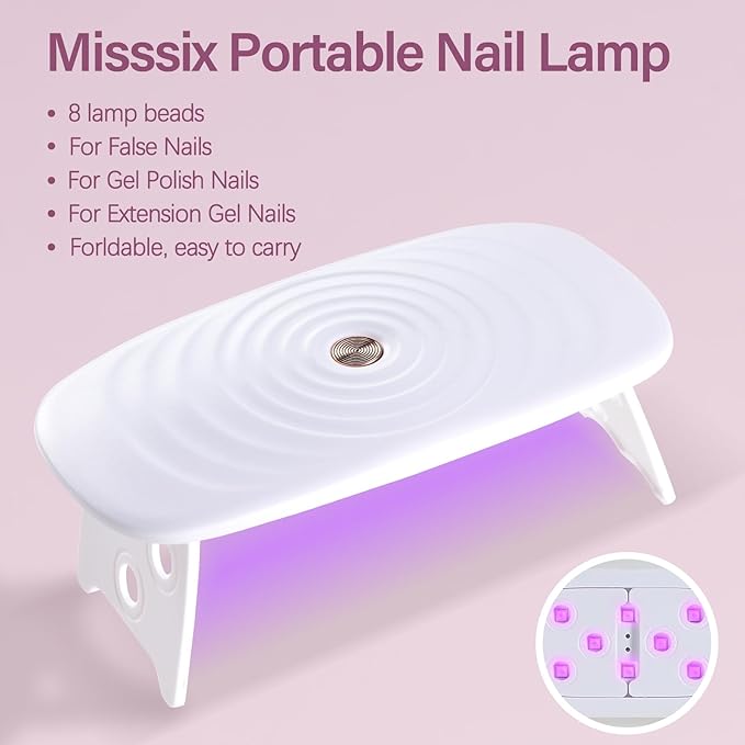 Misssix Extra Short Square Gel x Nail Tips Kit, 216Pcs Pre Etched Clear Fake Nails, Full Cover False Nail 9-in-1 Gel Glue and Portable Mini U V Nail Lamp for Women 12 Sizes