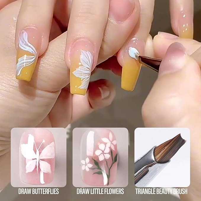 WOKOTO 1 Pcs Triangular Pyramid Nail Brush For Acrylic Nails Acrylic Brushes For Nails Art Triangle Brushes Painting Nails Polish Brushes Detail Nail Painting Brushes Tools Tools Nail Liner Brushes