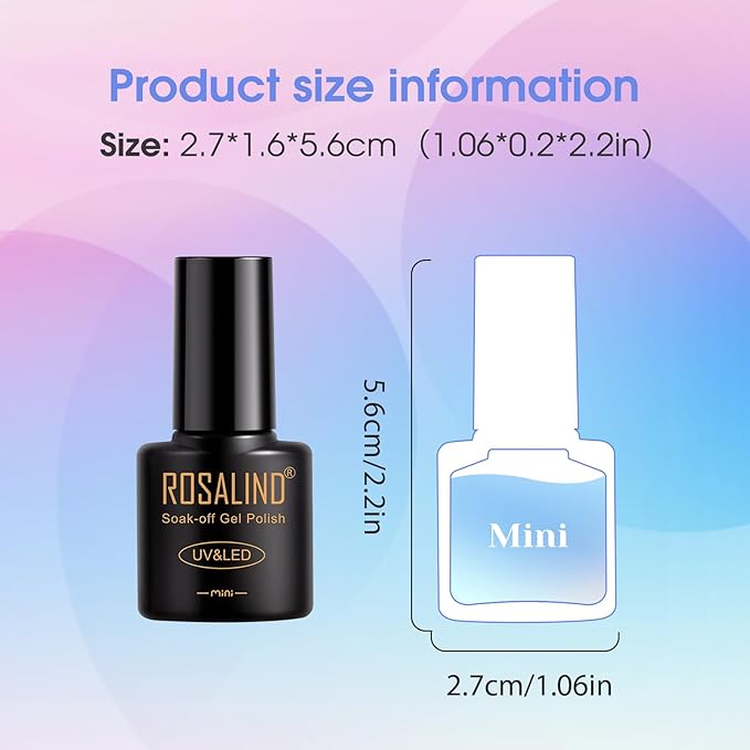 ROSALIND 80 PCS Gel Polish Set with 5PCS Top Coat and Base Coat，75 Multi-Colred u v Gel Nail Polish Kit Soak Off Nail Set for Women