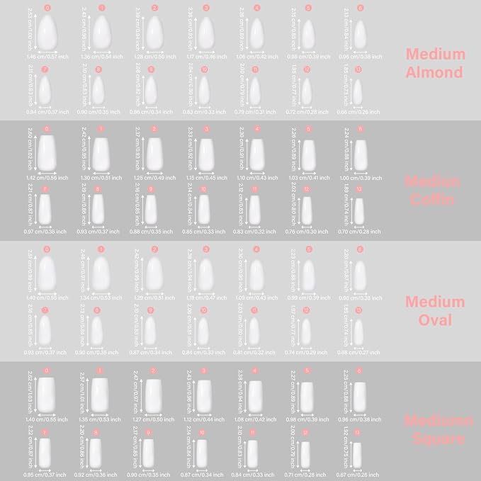 AILLSA Milky White Press on Nails Medium Almond, 112 Pcs 4 Shapes Soft Nail Tips Acrylic Fake Nails Press Ons Set, Pre-Applied Primer Long Lasting False Nail Extensions for Manicure Home DIY