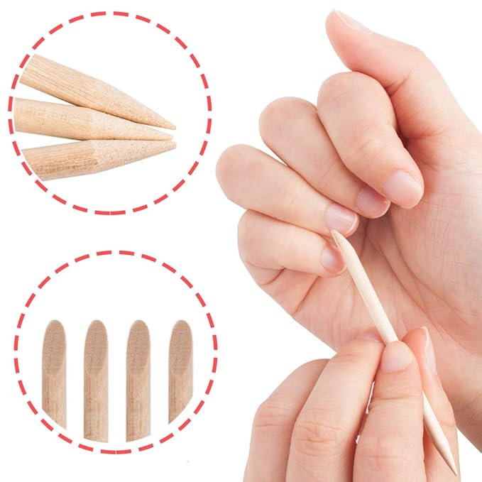 Sowaka 50 Pcs Orange Wood Sticks for Nails Natural Double Sided Multifunctional Wooden Mini Cuticle Pusher Remover Tool Kit for Manicure Pedicure