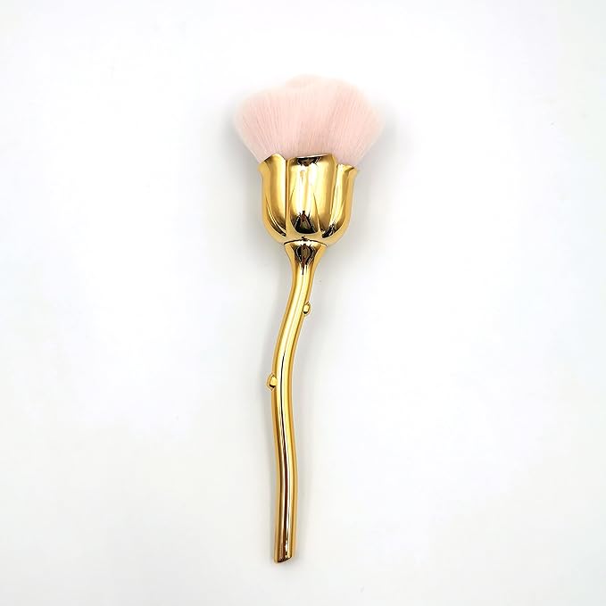 Nail Art Dust Powder Remover, Pink Rose Soft Brush Acrylic Nail Arts Manicure Dust Cleaner Brush for Nail Trimming Cleaning Makeup Brush Tools (Pink)