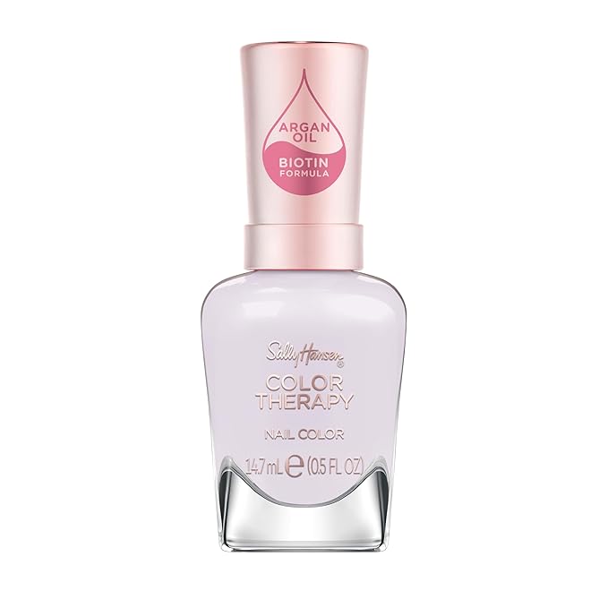 Sally Hansen Color Therapy Nail Polish | Biotin, Argan Oil, Long Lasting, Healthy Nails, Nail Strengenther, Sheer | 541 Give Me a Tint | Soft Purple Nail Color