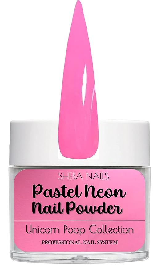 SHEBA NAILS Pastel Neon Unicorn Poop Collection Color Dipcrylic Variety Kit - 6 colors - 1/4oz each Dipping Nail Powder 6 Colors Professional Acrylic Powder for Nails Extension DIY Nail Manicure