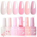 VENALISA Hema-Free Pink Gel Nail Polish Set- 6 Colors Popular Nude Pink Gel Polish Kit, Soak Off LED Nail Lamp Light Pink Gel Manicure Kit DIY at Home Salon Gifts for Women Girls