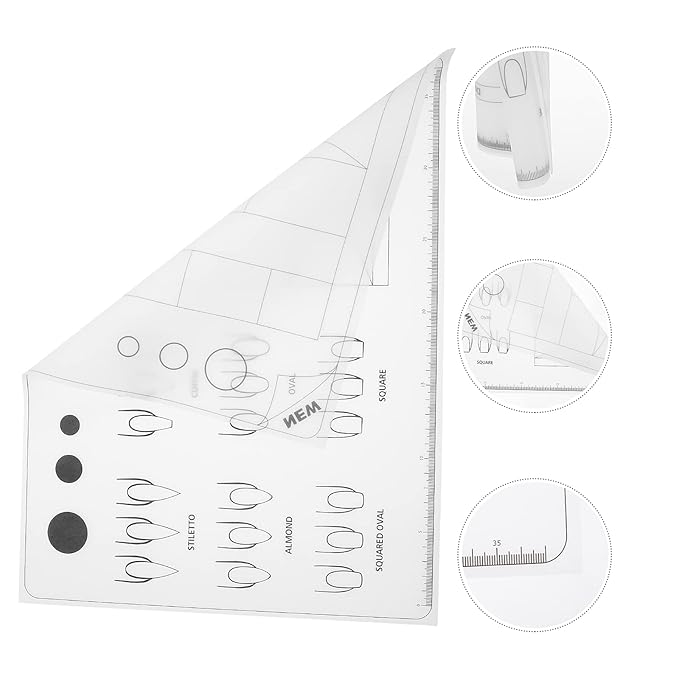 Uonlytech Acrylic Nail Training Mat Silicone Trainer Sheet for Application Practice As Shown