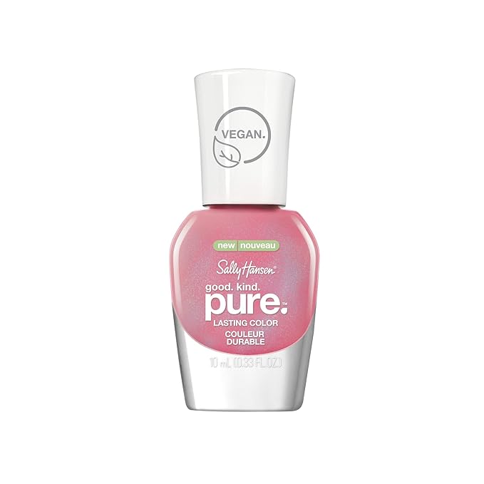 Sally Hansen Good. Kind. Pure. Nail Polish | Plant-Based, Vegan, 16-Free Formula | Shimmer, Glossy | 203 Mystic Topaz | Iridescent Pink Nail Color