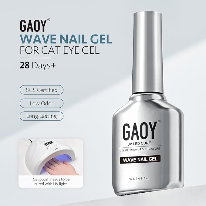 GAOY 16ml White Blooming Wave Nail Gel, Effortless Spreading Effect for Realistic Ocean Wave Design, Use with Gel Polish for Nail Art DIY