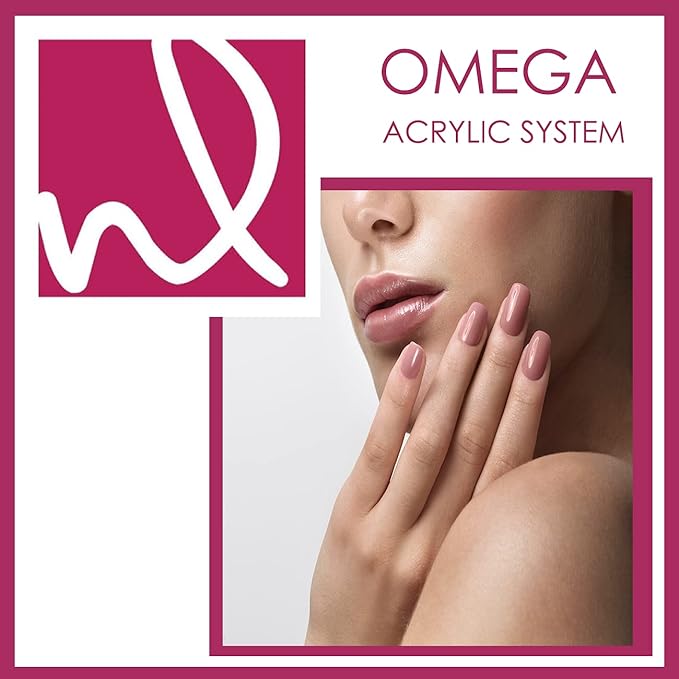 Premium - Omega Liquid Monomer, Professional System for Acrylic Powder Nail Extension Non-Yellowing Effect - 16 Oz.