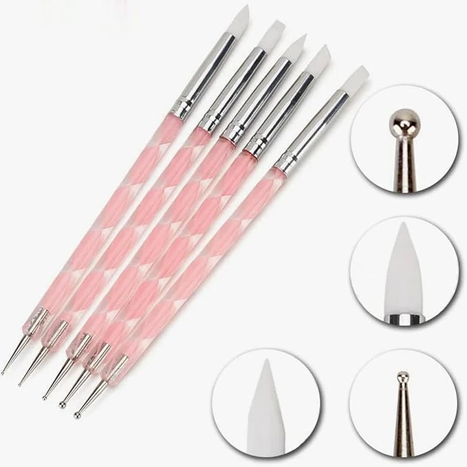 10 PCS Dual-Ended Nail Art Dotting Tools 3D Silicone Sculpting Pens Manicure DIY Decoration Nail Art Design