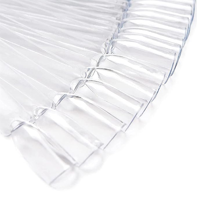 200 Pcs Nail Art Sticks with Ring and Numbered Tips - Clear Fan-shaped Display for Nail Art Polish Practice Natural