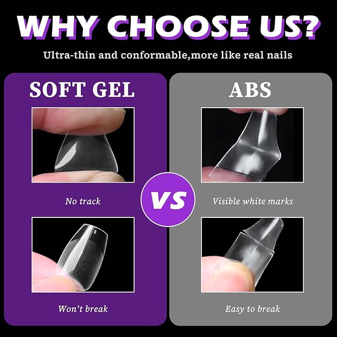 LoveOurHome 750pc Short Coffin Nail Tips Clear Fake Nails Coffin Gel Nail Tips Full Cover Acrylic Nails Clear Press on Nails Short False Nail 15 Size Artificial Fingernail for Gel Nail Extension