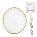 MelodySusie 1PC Round Shape Resin Nail Art Palette, Professional Color Mixing Board for Gel Polish, Acrylics, Pigment Blending, Salon and DIY Makeup Artist Tool, White