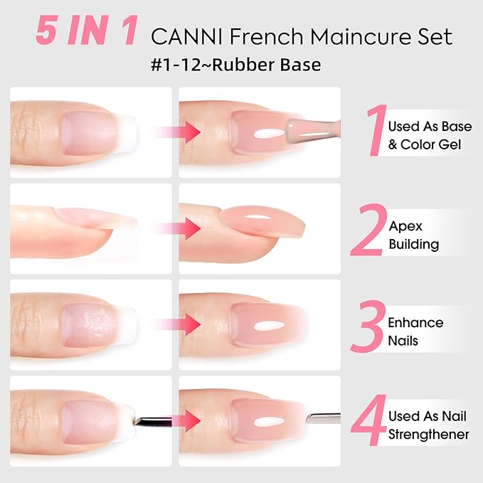 CANNI CF1 Gel Nail Polish Set, 30 Pcs 9 ml Jelly Pink Gel Polish Soak Off LED Natural Nail Polish Set Art Starter Manicure Salon DIY at Home