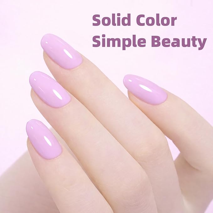 Beetles Lavender Gel Nail Polish - Souffle Purple Gel Nail Polish15ML/0.51Fl Oz, Same Color Same Bottle, Soak Off UV LED Lamp Pastel Nails Art, Long-Lasting Manicure Salon DIY Home Spring Nails