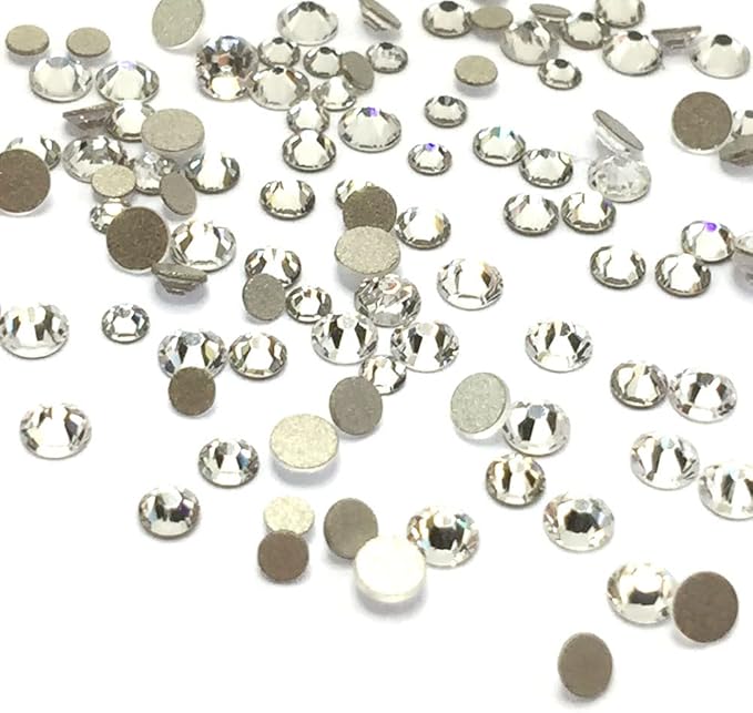Crystal (001) Clear 2058 Austrian Crystal Austria Nail Art Tiny Small Mixed Sizes ss5 ss7 ss9 Flatbacks No Hotfix Rhinestones Bling DIY Round gems Resin Jewellery Deco
