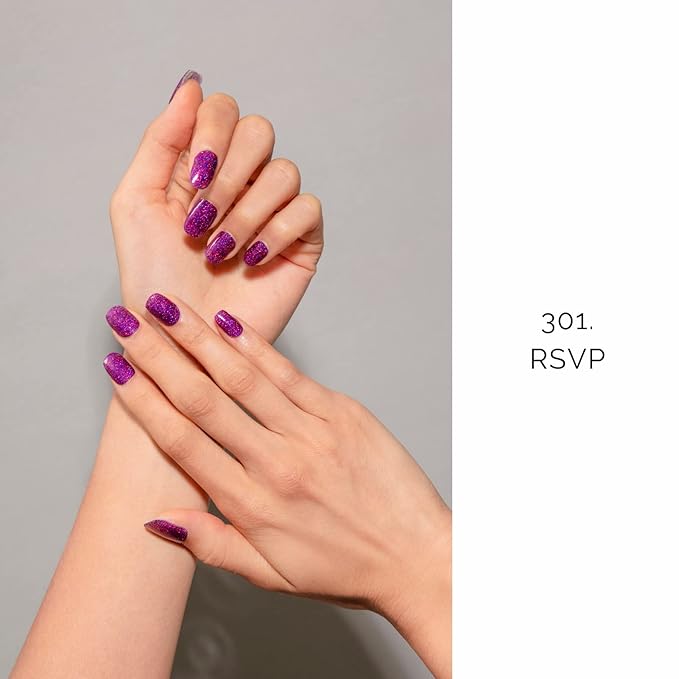 NAILOG Semi Cured Gel Nail Strips (20 Extra Long Polish Stickers/Wraps) │ Glossy & Long Lasting Soft Gel Finishing (RSVP)