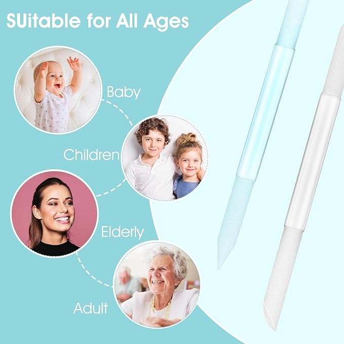 Sibba Cuticle Pusher Glass Cuticle Remover Tool Double Sided Cuticle Trimmer Manicure Stick Professional Precision Filing Abrasive Surface Nail Salons Set for Women Girls (2pcs (Transparent,Blue)