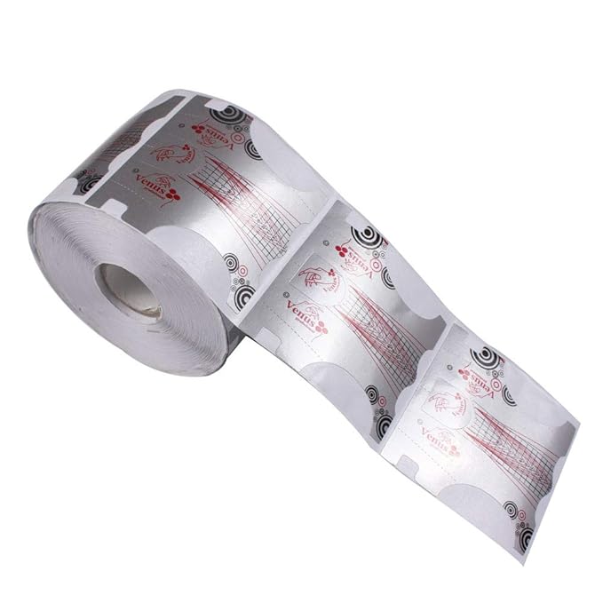 500Pcs Nail Form, Nail Art Guide Stickers for Acrylic UV Gel Nail Tips Manicure Extension Tool (1 Roll / 500 PCS - Sliver)