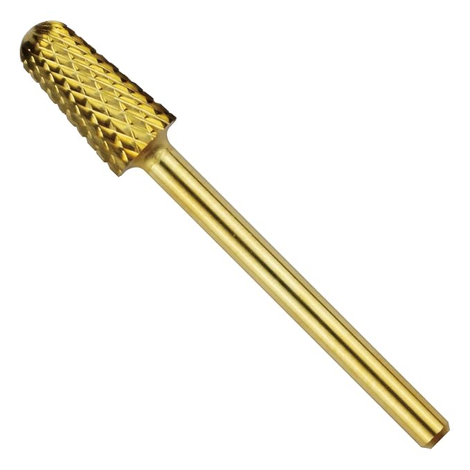 Safety Bit, Nail Drill for Electric Manicure Drill Machine, Fast Remove Nail Gels, Acrylic Gels and Nail Colors (Coarse -C, Gold)