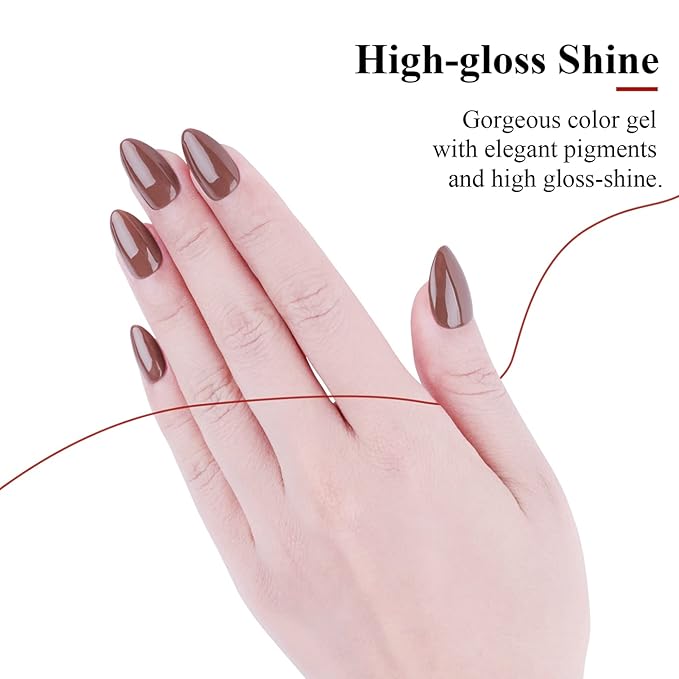 Imtiti Gel Nail Polish, 1 Pcs 0.5 Fl Oz Seal Brown Nude Gel Polish Soak Off LED U V Nail Gel Polish Neutral Gel Nail Polish DIY Nail Art Starter Manicure Salon Gel Nail Kit for Women Girls