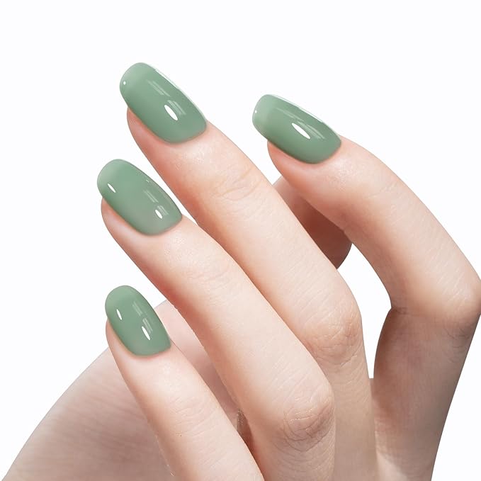 MAYCHAO 15ML Jelly Green Gel Nail Polish 1Pc Sheer Aqua Mint Gel Polish Transparent Soak Off UV LED Translucent Nail Polish Nail Art Starter Manicure Salon DIY at Home, 0.5 OZ