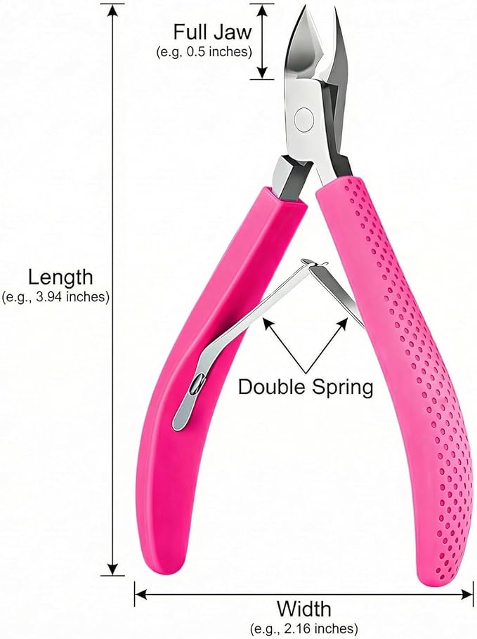 Fine Edge Cuticle Trimmer & Nippers, Scissors, Silicone Handle Nail Tools for Precise Removal, Durable Washable Cuticle Cutter & Remover Nail Clippers (Black/Rose 2PCS)