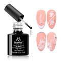 Beetles Gel Top Coat With 6 Pcs Nail Stickers for Nail Art, 5D Rhinestones Sticker Embossed White Flower Design with Nail Tweezer Pegatinas Uñas Nail Gems Decorations for Women