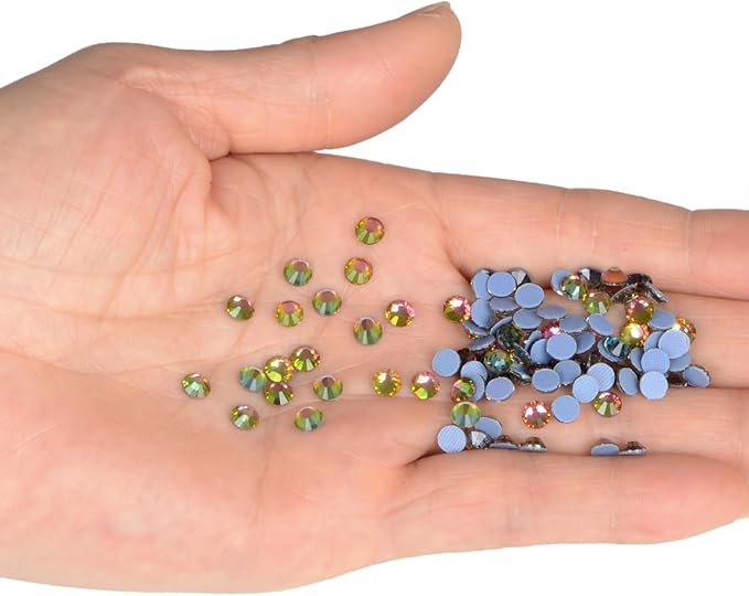 NCB 2880pcs Iron on Crystal Rhinestones Round Gems for Crafts Decoration DIY Jewelry Making (Vitrail Medium, SS16 3.8mm)