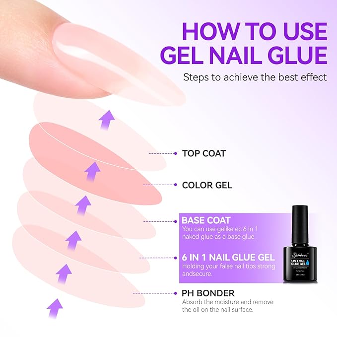 6 in 1 Gel Nail Glue and Gel Nail Polish Remover Kit