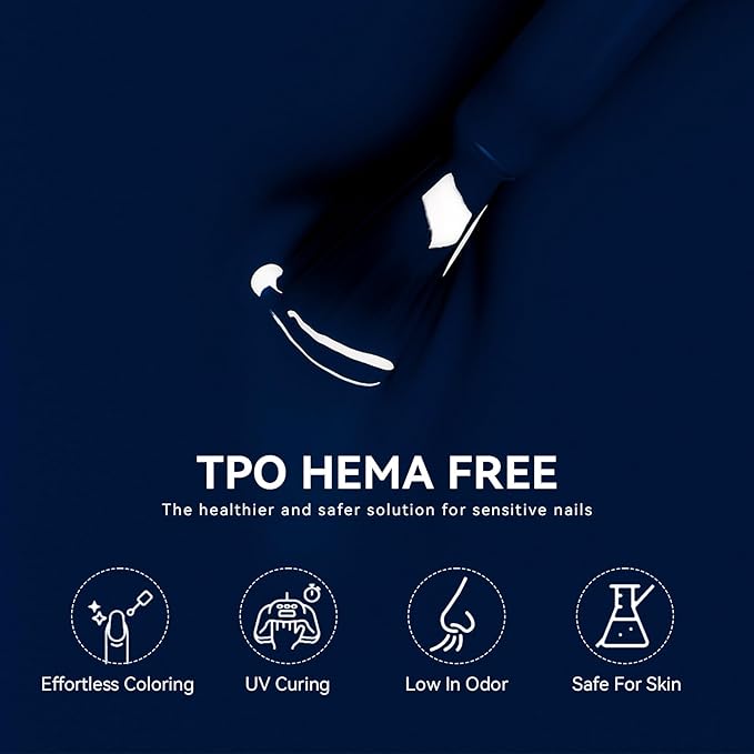 MEGIOR Navy Blue Gel Nail Polish 0.5 Fl Oz Dark Blue Long Lasting Soak Off UV LED Lamp Light Curing TPO Free Gel Polish Kit for Salon and Nail Art Starter Manicure DIY at Home