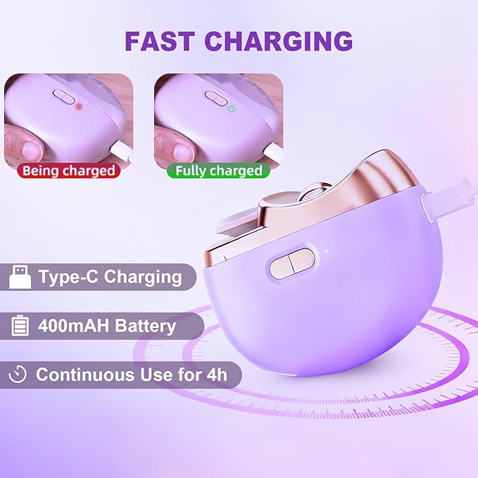 Valentines Day Gifts for Him & Her - Electric Nail Clipper for Seniors & Adults, Baby Smart Nail Clipper, 2-in-1 Automatic Nail Clipper with Light & Storage for Fingernail (Pink)