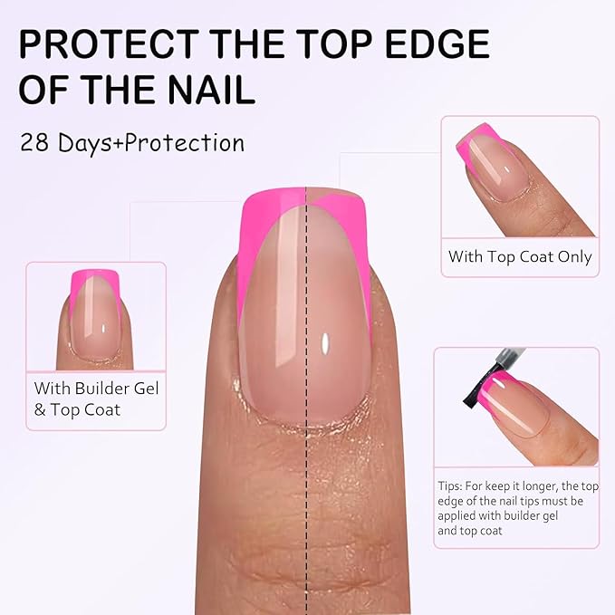 Brighter French Tip Press on Nails, 150pcs Square Extra Short Gel Nail Tips 15Sizes, Pre-lasting No Need to File Soft Acrylic Fake Nail Tips, False Nail Tips Extension for Women Nails