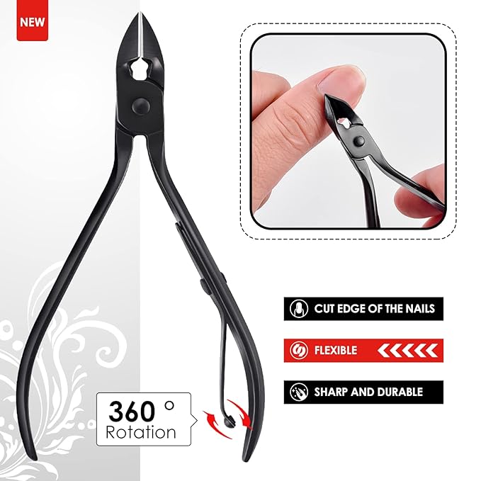 WOAMA 30-Piece Manicure Set Pedicure Kit Professional Nail Clipper Set Stainless Steel Manicure Kit Nail Kit for Women Men - Black