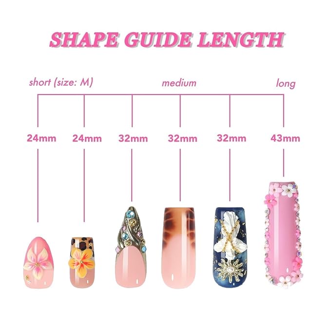 Handmade Acrylic Square Press-On Nails 10pcs, Brown & White Glossy Tips with 3D Floral Art, Tortoise Shell Gradient French Design, Reusable Full Cover Nail Set – Appife
