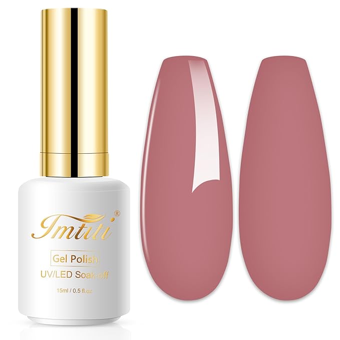Imtiti Gel Nail Polish, 0.5 Fl Oz Clay Brown Soak Off LED UV Polish for Autumn Winter DIY Nail Art Manicure Salon Kit for Women Girls