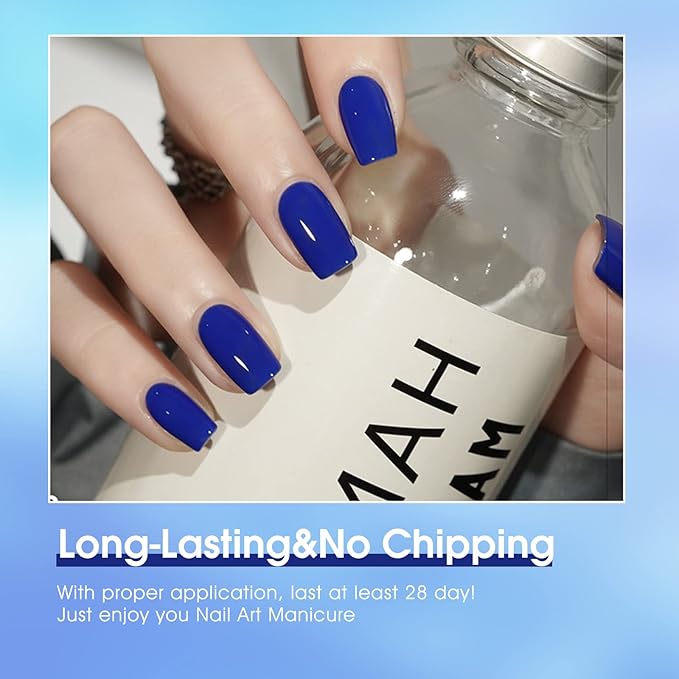 VENALISA Blue Gel Nail Polish, 12ml Royal Blue Gel Polish Dark Navy Blue Color Soak Off UV LED Nail Gel Polish Nail Art Starter Manicure Salon DIY at Home, 0.43 OZ