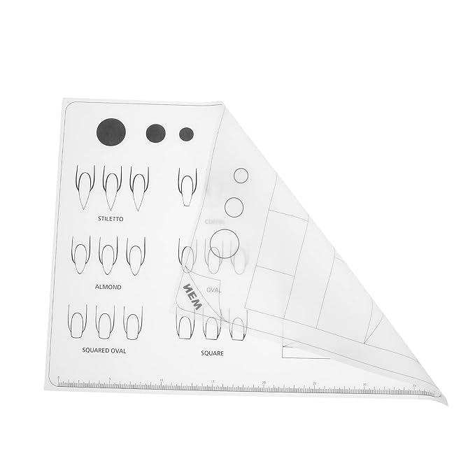 Uonlytech Acrylic Nail Training Mat Silicone Trainer Sheet for Application Practice As Shown