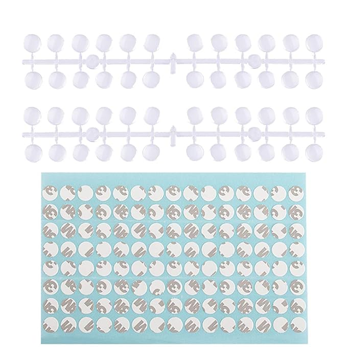 240 PCS Round False Nail Display Tips Color Chart Nail Swatch Sticks with Adhesive Sticker for Nail Polish Training Displaying