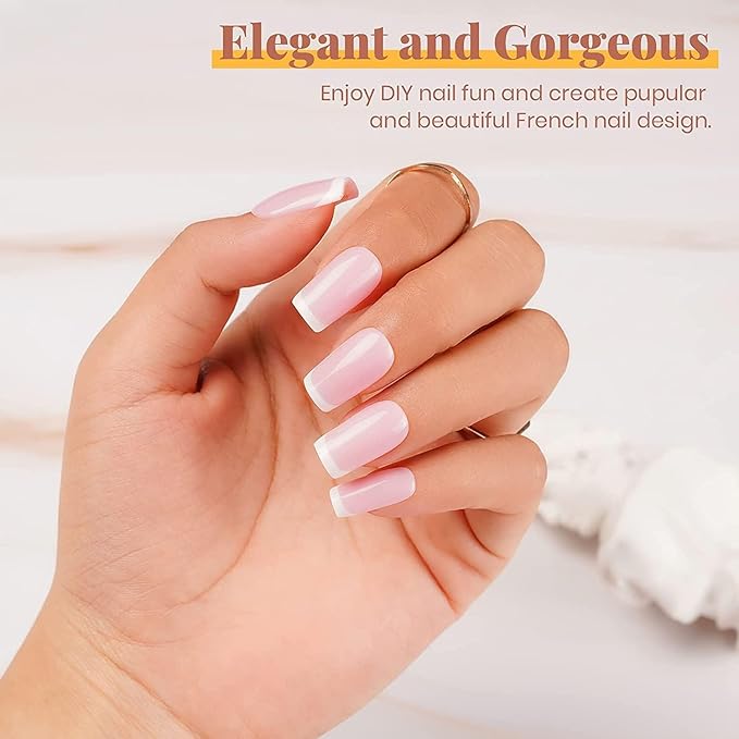 Beetles Gel Nail Polish Kit with U V LED Light - 6 Colors Jelly Milky White Sheer Pink Nude Gel Polish Starter Kit Manicure,Soak Off U V Nail Polish Set Salon DIY for Girl